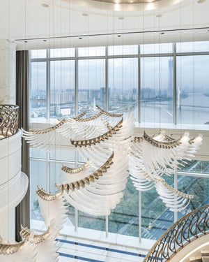 The Bird Feather Wings LED Chandelier | Custom Size & Made-to-Order Lighting for Luxury Homes & Commercial Spaces