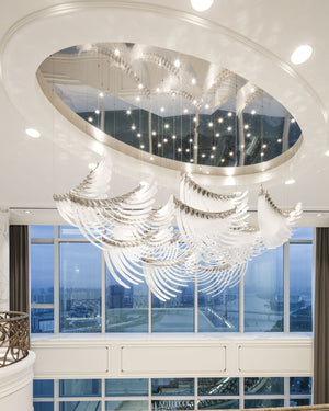 The Bird Feather Wings LED Chandelier | Custom Size & Made-to-Order Lighting for Luxury Homes & Commercial Spaces