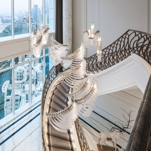 The Bird Feather Wings LED Chandelier | Custom Size & Made-to-Order Lighting for Luxury Homes & Commercial Spaces