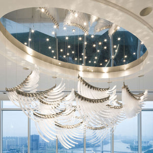 The Bird Feather Wings LED Chandelier | Custom Size & Made-to-Order Lighting for Luxury Homes & Commercial Spaces