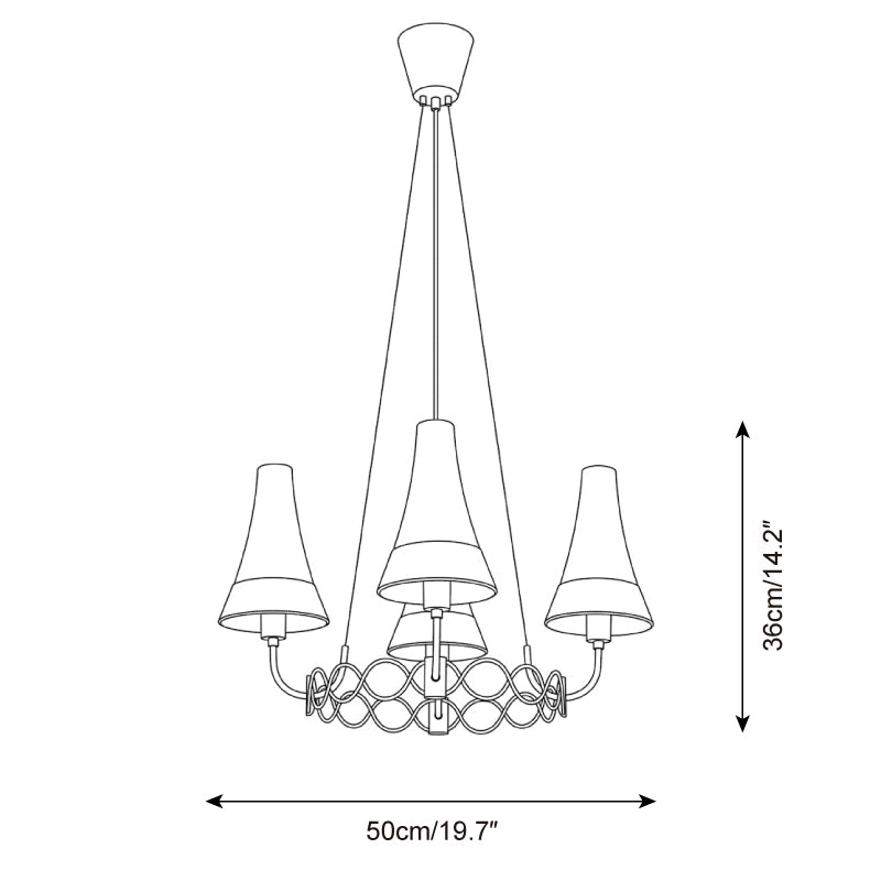 Daveron Chandelier — Dimension drawings 1