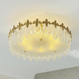 Decorative Pattern Glass Round Chandelier