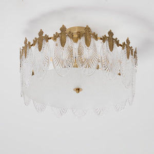 Decorative Pattern Glass Round Chandelier