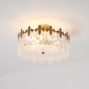 Decorative Pattern Glass Round Chandelier