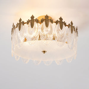 Decorative Pattern Glass Round Chandelier