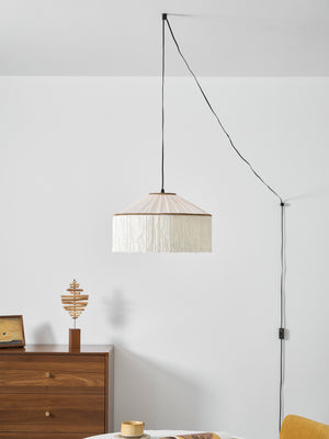 Diosa Stoff-Pendelleuchte mit Stecker