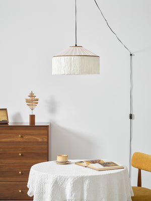 Diosa Stoff-Pendelleuchte mit Stecker
