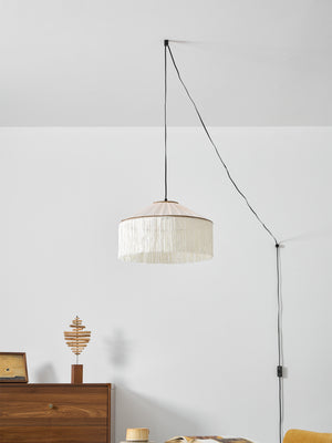 Diosa Stoff-Pendelleuchte mit Stecker