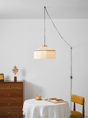 Diosa Stoff-Pendelleuchte mit Stecker
