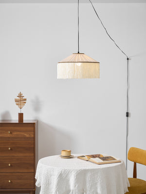 Diosa Stoff-Pendelleuchte mit Stecker