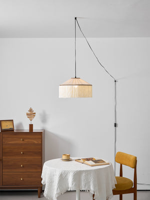 Diosa Stoff-Pendelleuchte mit Stecker
