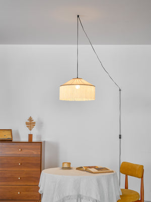 Diosa Stoff-Pendelleuchte mit Stecker