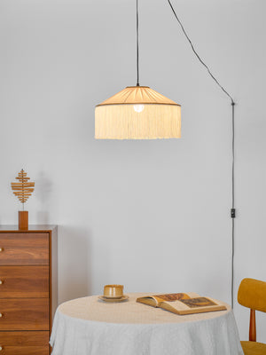 Diosa Stoff-Pendelleuchte mit Stecker