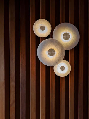 Disc Shaped Alabaster Wall Light