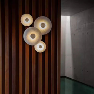 Disc Shaped Alabaster Wall Light