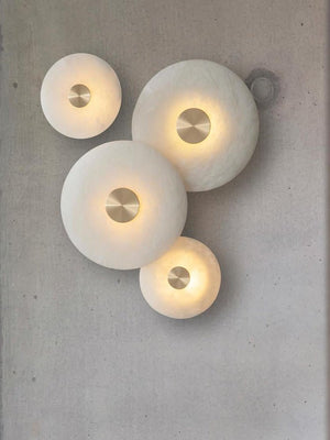 Disc Shaped Alabaster Wall Light