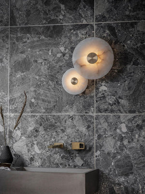 Disc Shaped Alabaster Wall Light