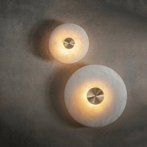 Disc Shaped Alabaster Wall Light