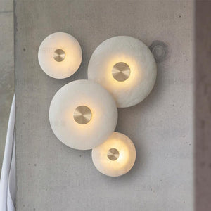 Disc Shaped Alabaster Wall Light