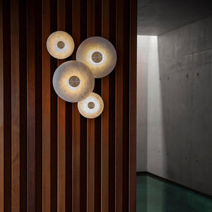 Disc Shaped Alabaster Wall Light