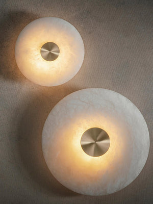 Disc Shaped Alabaster Wall Light