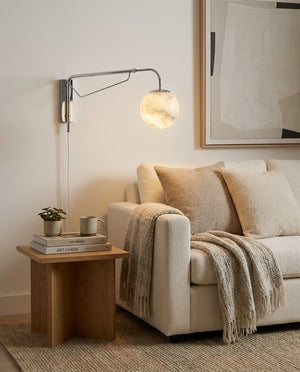 Dione Plug In Alabaster Wall Sconce