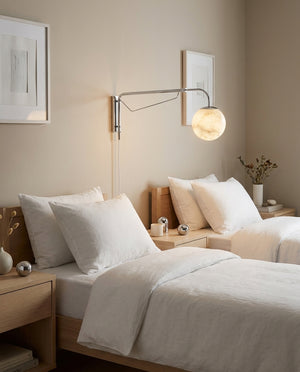 Dione Plug In Alabaster Wall Sconce