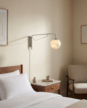 Dione Plug In Alabaster Wall Sconce