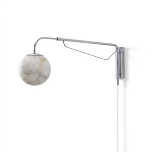 Dione Plug In Alabaster Wall Sconce