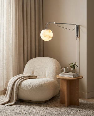 Dione Plug In Alabaster Wall Sconce