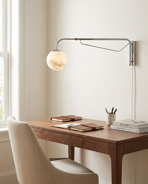 Dione Plug In Alabaster Wall Sconce