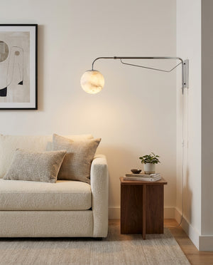 Dione Plug In Alabaster Wall Sconce
