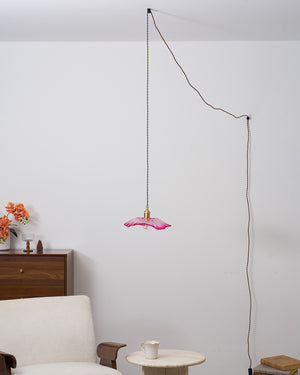 Lámpara colgante con enchufe de cristal de flores
