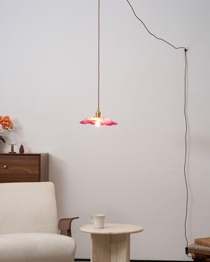 Lámpara colgante con enchufe de cristal de flores