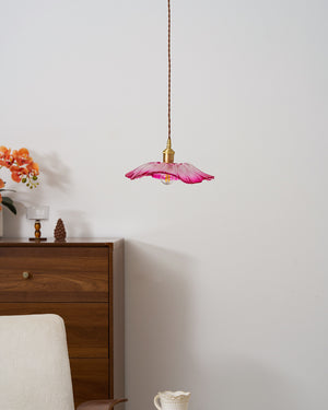 Lámpara colgante con enchufe de cristal de flores