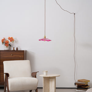 Lámpara colgante con enchufe de cristal de flores