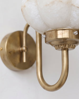 Lotus Flower Alabaster Wall Sconce