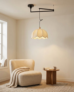 Ruffle Swing Arm Pendant Lamp