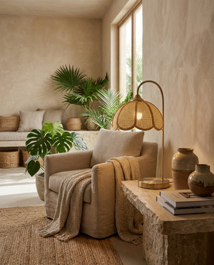 Rvelora Rattan Table Light