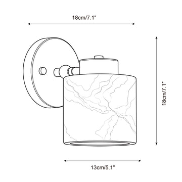 Driftstone Alabaster Wall Sconce — Dimension drawings 1