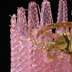 Pink Glass Droplet Chandelier