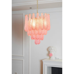 Pink Glass Droplet Chandelier