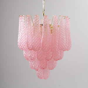 Pink Glass Droplet Chandelier