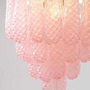 Pink Glass Droplet Chandelier
