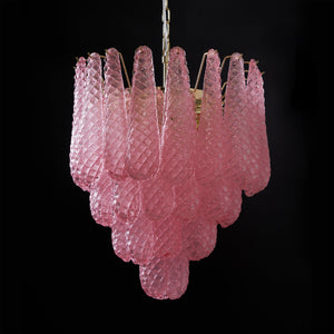 Pink Glass Droplet Chandelier