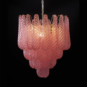 Pink Glass Droplet Chandelier