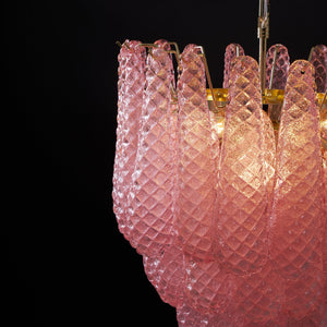 Pink Glass Droplet Chandelier