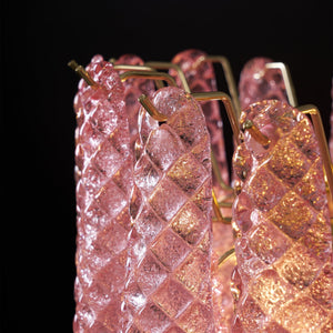 Pink Glass Droplet Chandelier