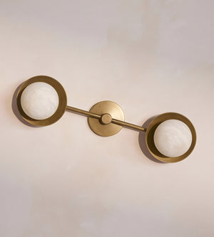 Dual Halo Alabaster Wall Light