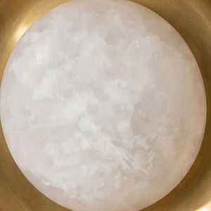 Dura Round Alabaster Wall Sconce